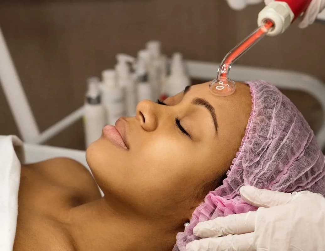 Esthetics student performing an advanced skincare treatment, part of the combined Nail Technician / Esthetician 800-hour program