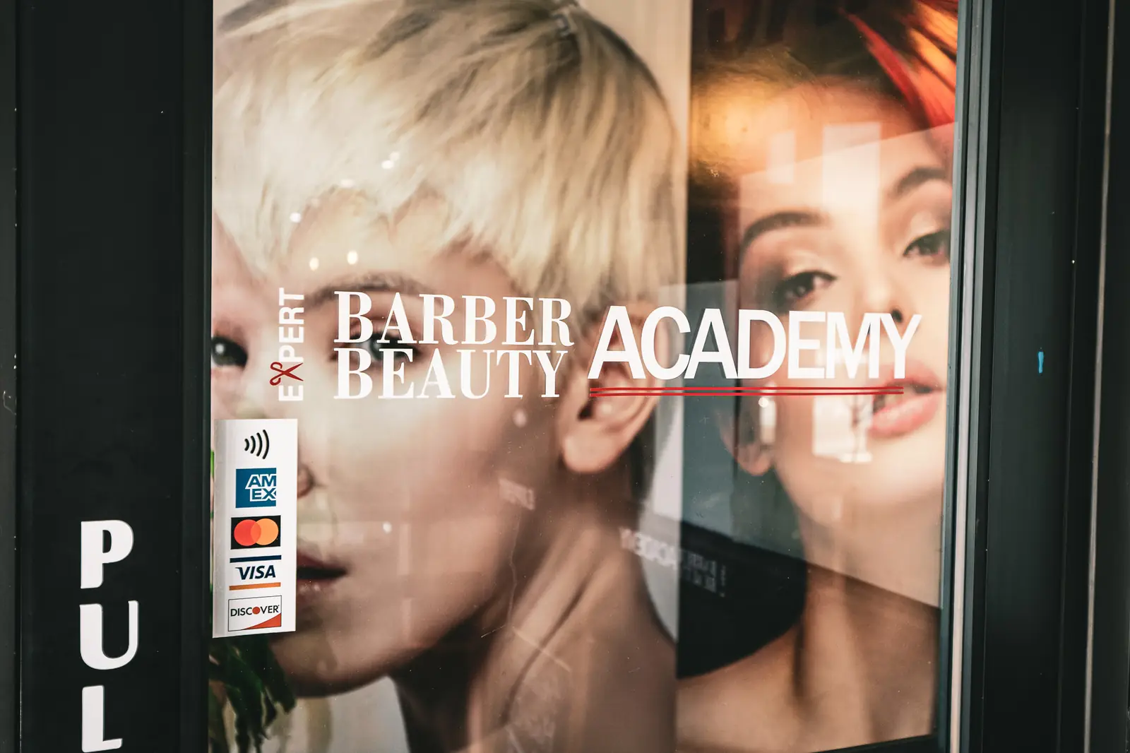 Front door of Expert Barber Beauty Academy